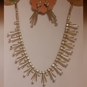 1960's SARAH COVENTRY Fabulous Demi-Parure GT Rhinestone Necklace & Clip Earring